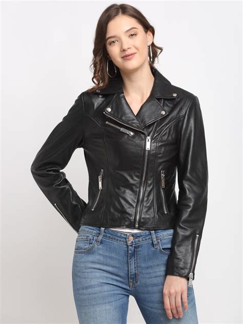 Teakwood Genuine Leathers Women`s Black Jacket – Teakwood Leathers
