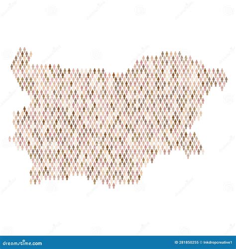 Bulgaria Population Infographic. Map Made From Stick Figure People Cartoon Vector ...