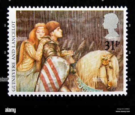 Postage stamp. Great Britain. Queen Elizabeth II. 1985. Arthurian ...