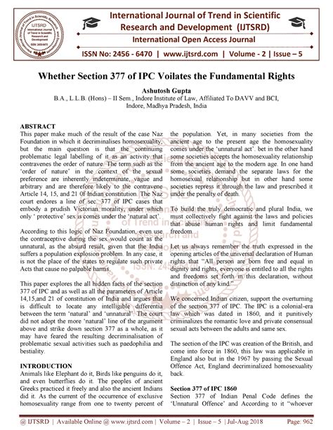 152 Whether Section 377 of IPC Voilates The Fundamental Rights ...