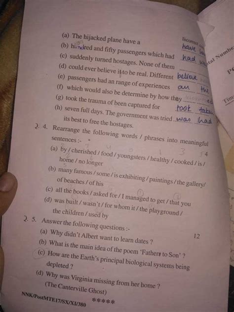 Error correction above question 4 - Brainly.in