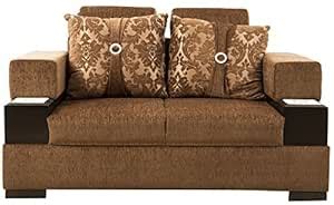 Glass Palace Tile Sleeper Two Seater Fabric Sofa (Brown) : Amazon.in ...