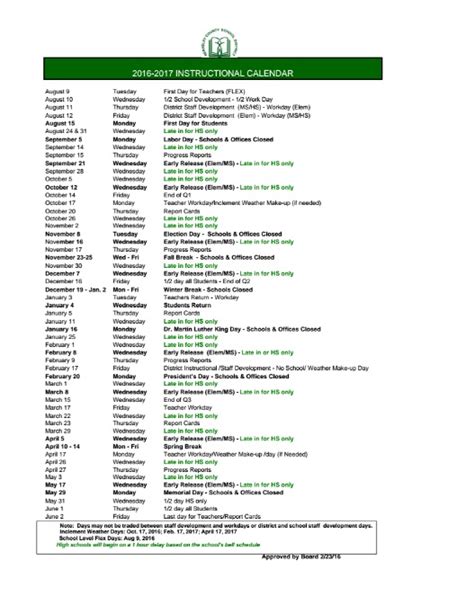 Berkeley County Instructional Calendar - Printable Calendars AT A GLANCE