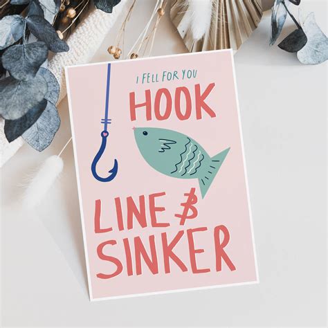 Hook, Line And Sinker Cute Valentine's Card By Sweetlove Press