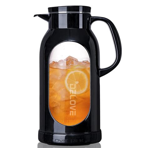 Delove 68 Oz 2 Liter Glass Pitcher With Shatterproof Shell | Desertcart ...