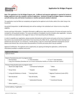Fillable Online mnhousing 2 Application for Bridges Program - mnhousing ...