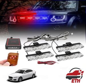 ETH Car Police Light 4 X 4 LED With Wireless Remote (ETH91) Back Up ...