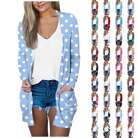 Frostluinai Light Weight Cardigan Women Summer Draped Long Sleeve ...