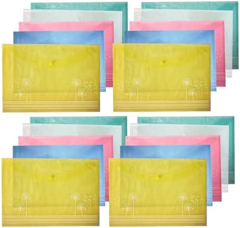 Shuban 10 Pcs My Clear Bag Poly Plastic Document File Folders with Snap ...