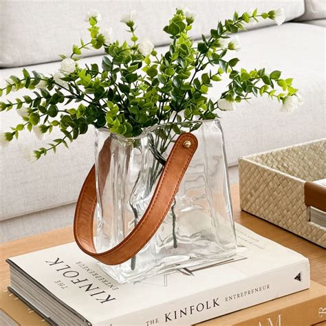 Clear Glass Handbag Vase by Torre & Tagus | Linen Chest