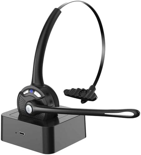 Bluetooth Headset with Microphone, Wireless On-Ear Noise Cancelling ...