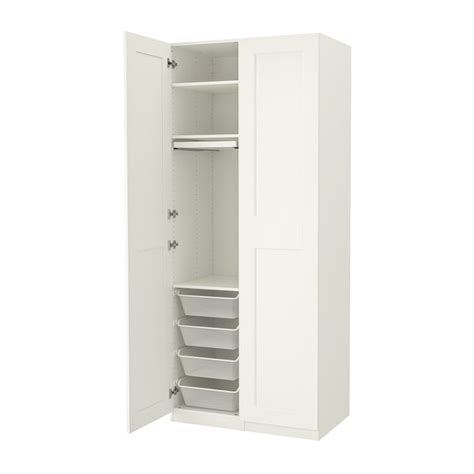 PAX / GRIMO wardrobe combination, white/white, 100x60x236 cm (393/8x235 ...