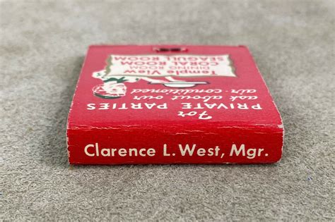 rare vintage HOTEL TEMPLE SQUARE ADVERTISING MATCHBOOK SALT LAKE CITY ...