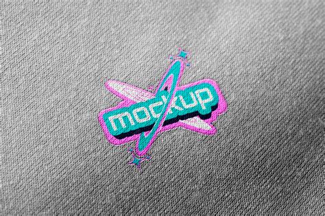 Embroidered logo mockup on fabric | Premium PSD