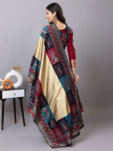 Kidar Multicolor Anarkali Suit Set in Cotton Silk– Kidar Textile Mills