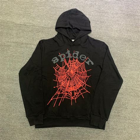Sp5der 555555 Spider Web 'PINK' Hoodie Black