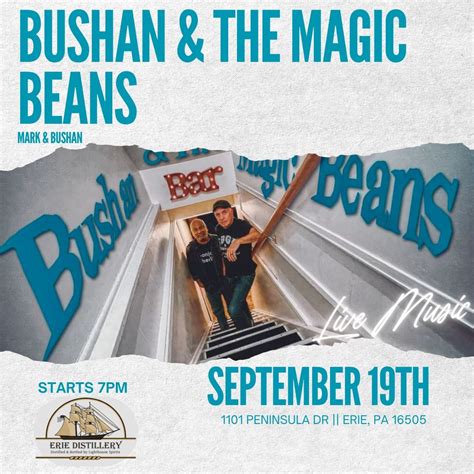 Bushan & The Magic Beans LIVE at Erie Distillery, 1101 Peninsula Drive ...