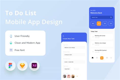 待办事项列表任务管理app应用界面设计模板免费下载 - 魔棒网
