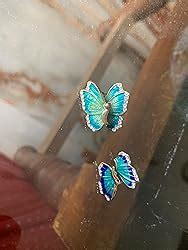 Yellow Chimes Rings for Women Elegant Gold Plated Blue Butterfly ...