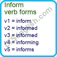 Inform verb forms - Learn English Free Online | LTSenglish.com