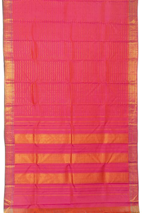 Dual Tone Pink Handloom Kanjivaram Silk Saree | Avishya.com