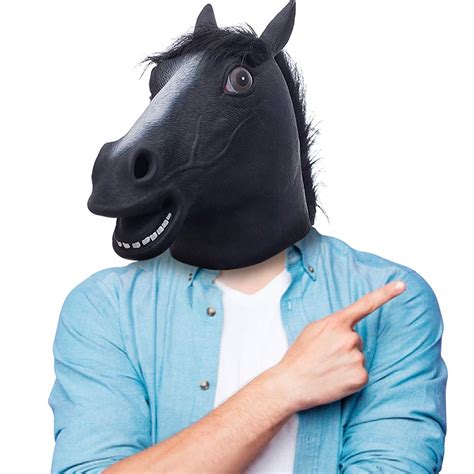 Buy Deluxe Horse Latex Halloween Costume Animal Cosplay Full Head Adult ...