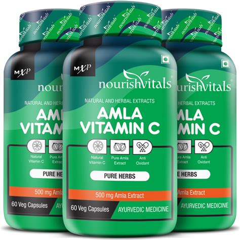 NourishVitals Amla Vitamin C Pure Herbs, 60 Veg Capsules – MuscleXP