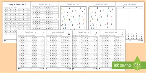 'b' and 'd' Discrimination Worksheet Pack | Twinkl Resources
