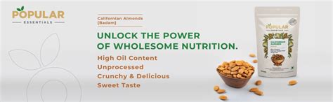 POPULAR ESSENTIALS Californian Almonds, 250g - California Almonds, Rich ...