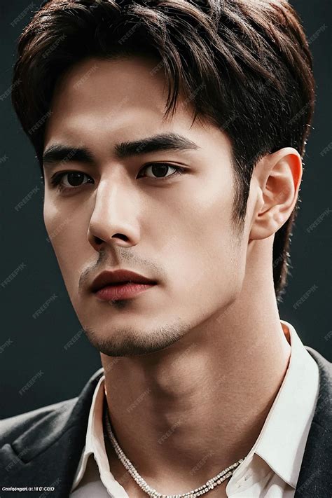 Premium Photo | Handsome asian fashionlooking man posing in a studio on ...