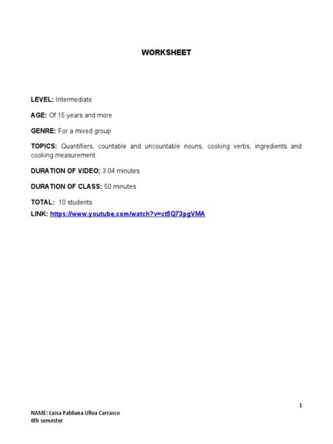 Worksheet Cooking Measurement 的图像结果