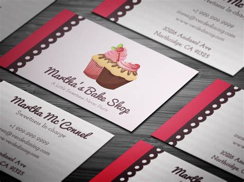 Business Cards for Bakery 的图像结果