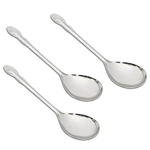 Kuber Industries Stainless Steel Solid Spoon|Chamcha for Cooking & Food ...