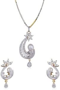 alysa Brass, Silver Gold-plated, Rhodium White, Silver Jewellery Set ...