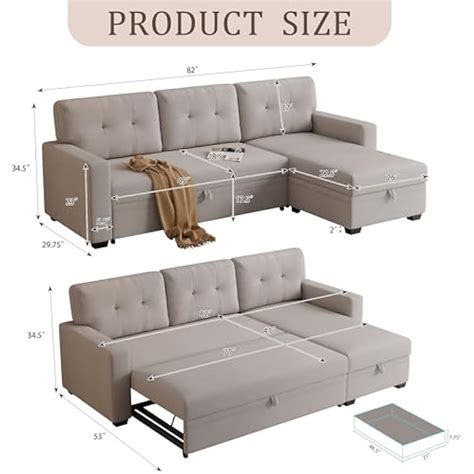 Ball&Cast Jintop 82 L-Shape Convertible Sleeper Sectional India | Ubuy