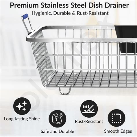 Plantex Heavy-Duty Stainless-Steel Dish Drainer Basket for Kitchen Ute ...