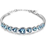 Shining Diva Fashion Royal Blue Crystal CZ Silver Plated Stylish ...