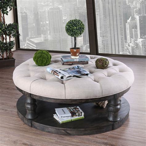 upholstered coffee table round - Hayley Ferrell