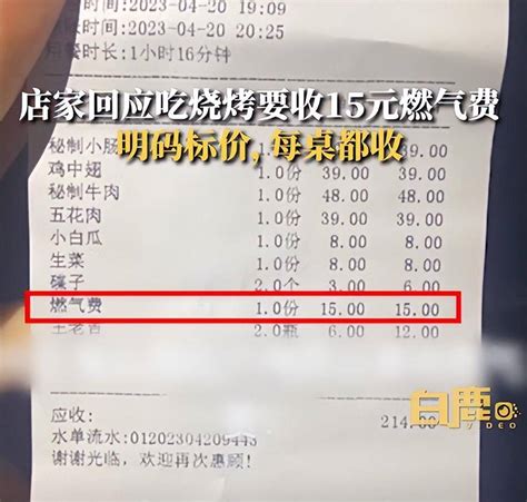 市监局回应吃烧烤被收15元燃气费：商家有告知义务，消费者可自由选择是否消费_网友_视频_店家