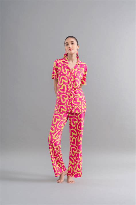 hawaii flower modal blue pajama set – NeceSera