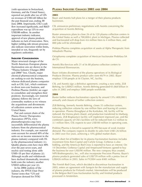 Plasma fractionation industry | PDF