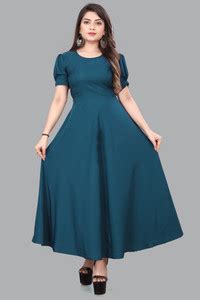 Qena Women Maxi Blue Dress - Buy Qena Women Maxi Blue Dress Online at ...