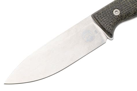 White River Knives Ursus 45 WRUR45-BBL-MAG, Stonewashed MagnaCut, Black Burlap Micarta ...