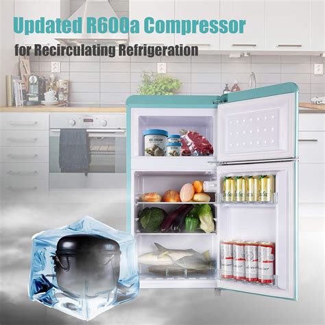 Buy WANAI Compact Refrigerator 3.2 Cu.Ft Retro Mini Fridge with Freezer ...