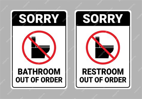 Premium Vector | Bathroom Out of Order Sign and Restroom Out of Order Sign