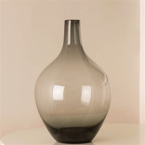 Amazon.com: Floor Vase, Large Gray Glass Tall Big Vases, Smoked Black ...
