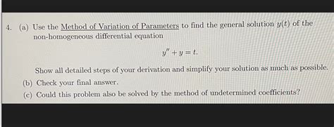 Image result for Varation of Parameters Method