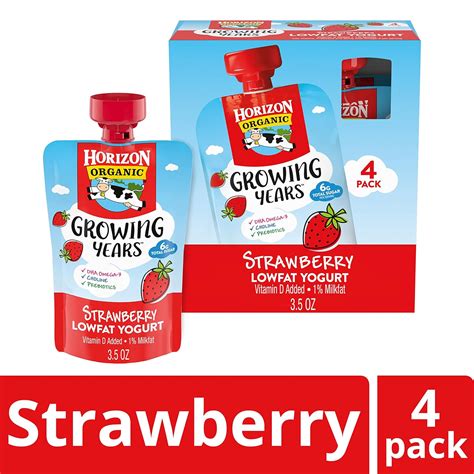 Buy Horizon Organic Growing Years Low Fat Yogurt Pouch with 50mg DHA ...