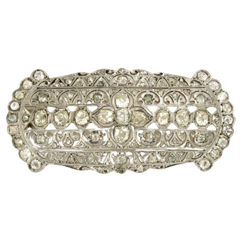 Brooch with Lapis Lazuli and Diamonds 18k white gold For Sale at 1stDibs