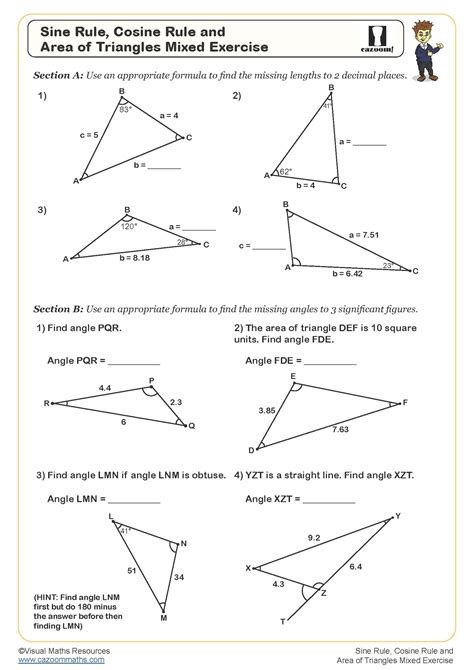 Best 13 Sine Rule Cosine Rule and Area Mixed Exercise – Artofit